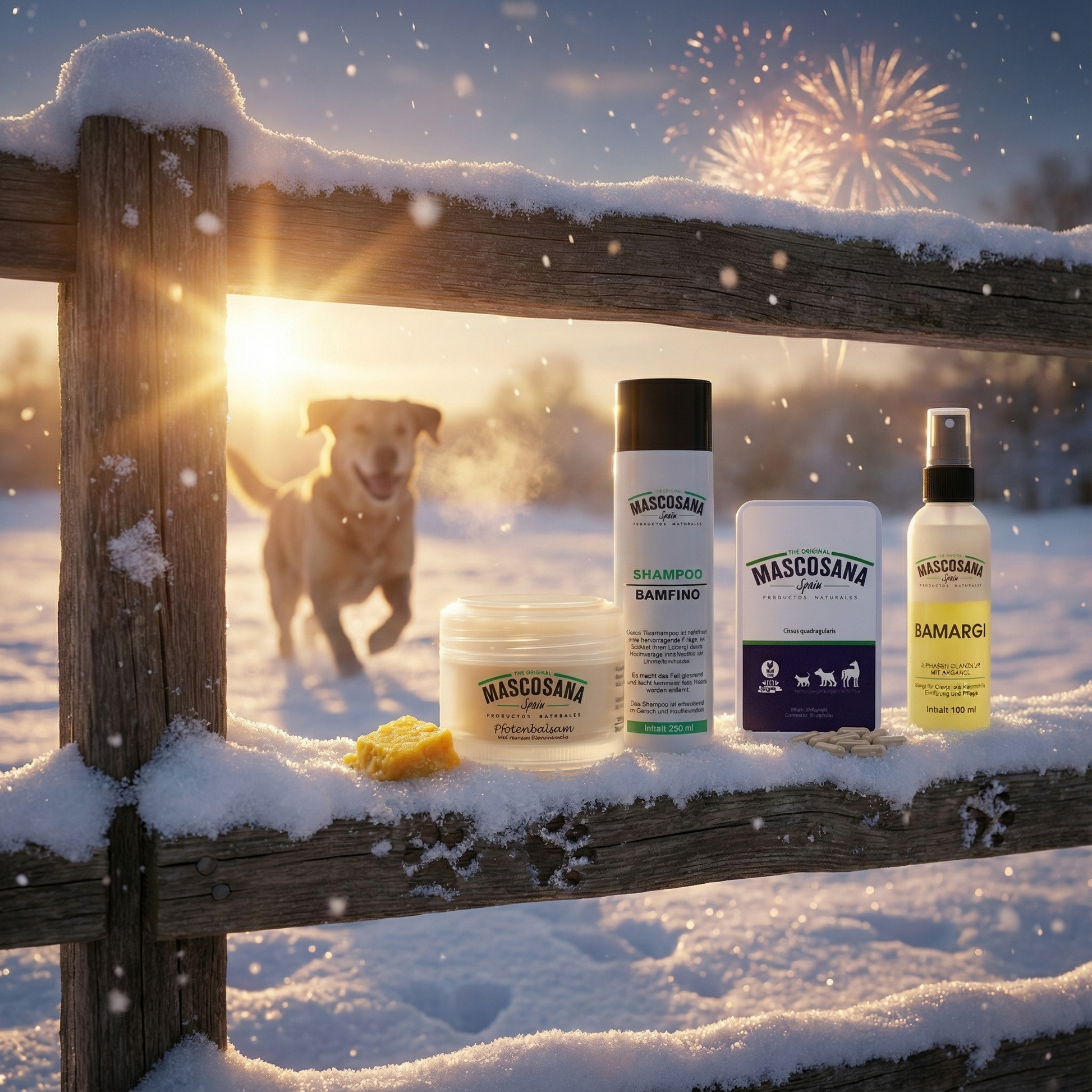 Mascosana - Bamargi Glanzspray für Hunde, Katzen & Pferde - 100 ml 2-Phasen Glanzkur mit Arganöl - Vegan Mascosana