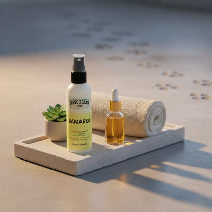 Mascosana - Bamargi Glanzspray für Hunde, Katzen & Pferde - 100 ml 2-Phasen Glanzkur mit Arganöl - Vegan Mascosana